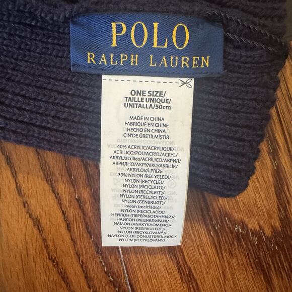 Polo Ralph Lauren Beanie Embroidered Logo Golden Retriever Dog Blue PC1382 NWT - Picture 11 of 13